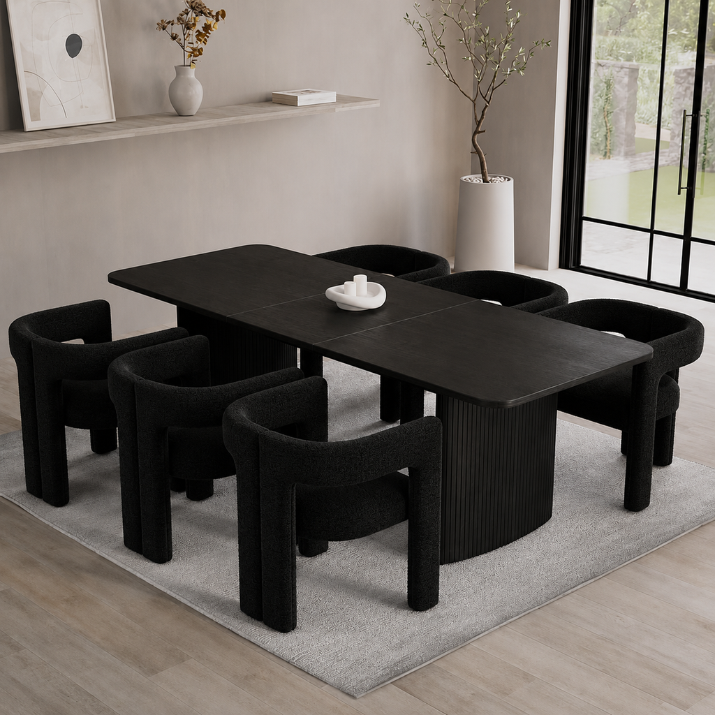 Everly 6-seater Dining Suite (black)