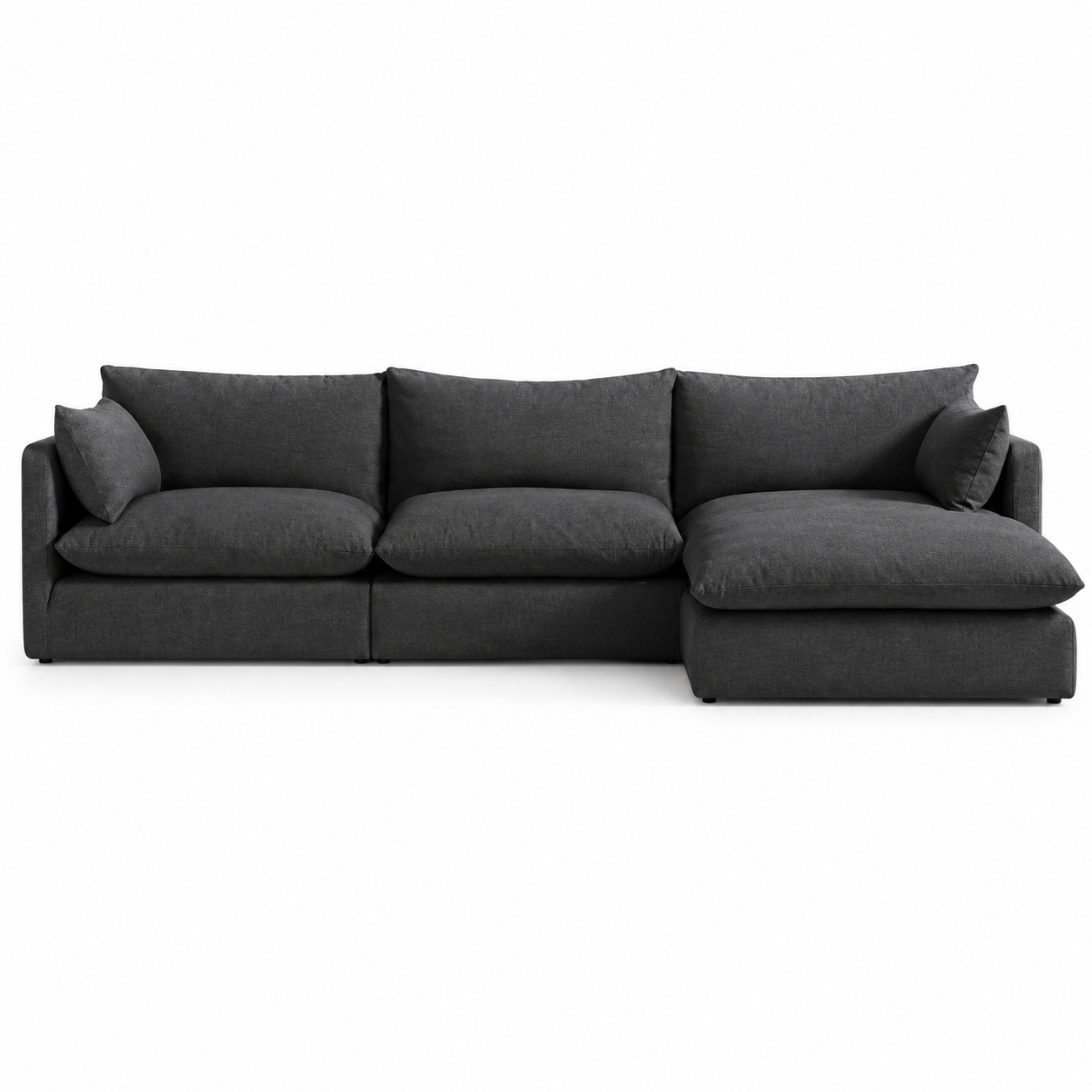 Nadia 3-piece Modular Sofa with Ottoman (Charcoal)