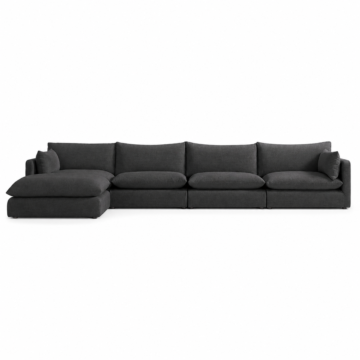 Nadia 4-piece Modular sofa with Ottoman (Charcoal)