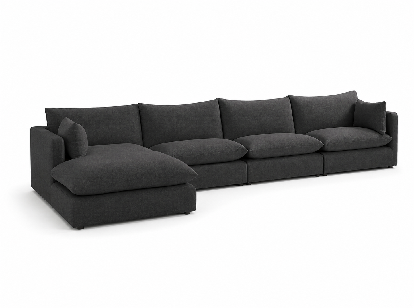 Nadia 4-piece Modular sofa with Ottoman (Charcoal)