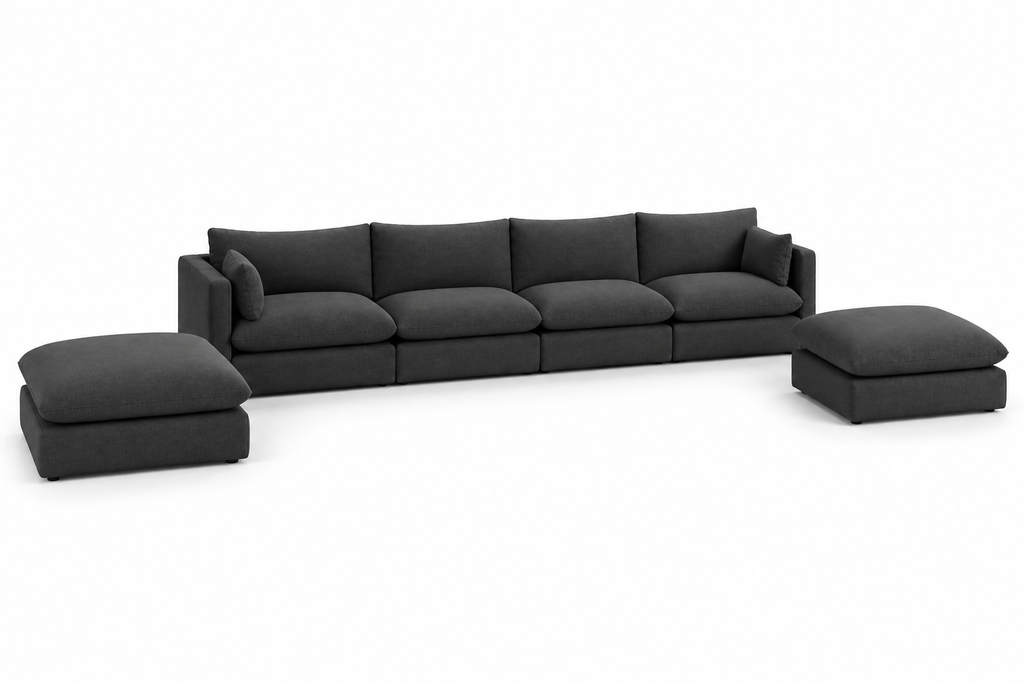 Nadia 6-piece U-shape Sofa (Charcoal)